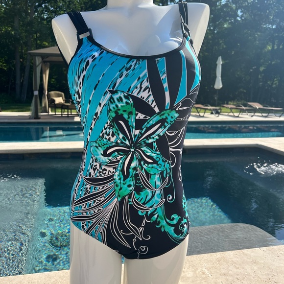 NWT Sunmarin Swimsuit by Sunflair in floral print. size 10 B Cup - Picture 6 of 11